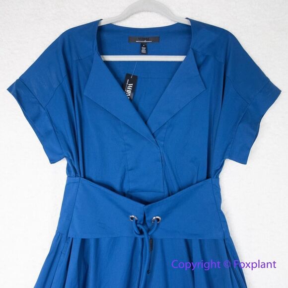 New! White House Black Market Short Sleeve Collar Poplin Midi Dress, size S - Picture 5 of 16